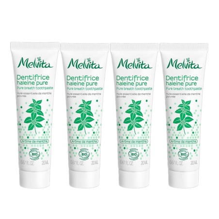 Lot de 4 Dentifrices Haleine Fraiche Bio Melvita 20ml