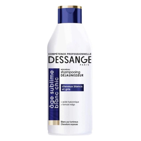 Shampoing Déjaunisseur DESSANGE Cheveux blancs et gris Age Sublime Blanc Chic