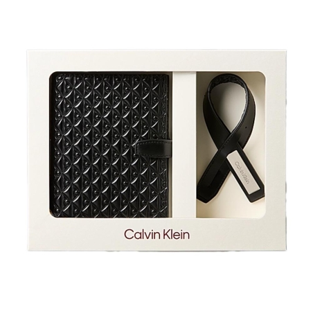 Coffret Etui passeport + Étiquette à bagages Noir Homme Calvin Klein Jeans