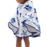 Poncho Blanc/Bleu Enfant Les Antillaises Mer