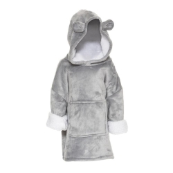 Sweat Plaid Gris Enfant Atmosphera Ours 3-10 Ans