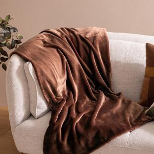Plaid flanelle Marron Petrol Atmosphera 180x230 Cuddly