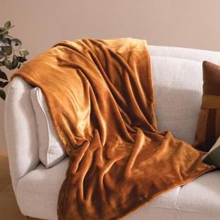 Plaid flanelle Marron Foncé Atmosphera 180x230 Cuddly