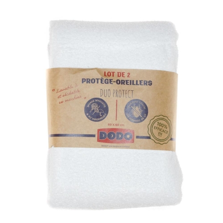 Lot de 2 protège-Oreillers Impermeable Blanc Dodo Protect