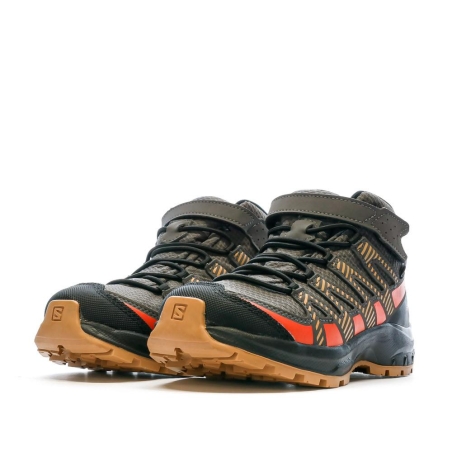 Chaussures de Randonnée Marron/Orange Garçon Salomon Xa Pro V8 Mid