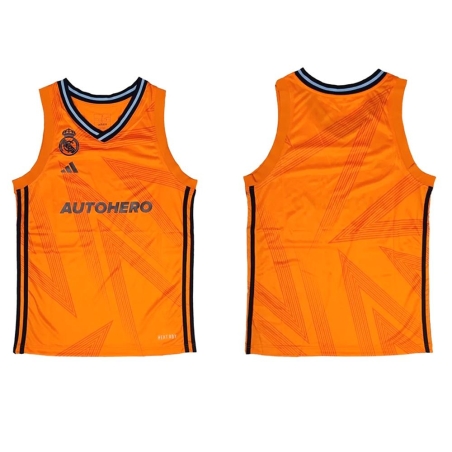 Real Madrid Maillot de Basketball Orange Homme Adidas 2024/25