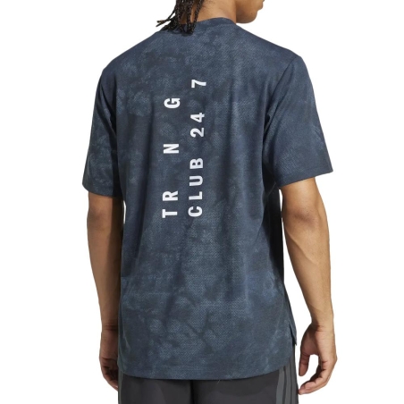 T-Shirt Bleu/Noir Homme Adidas Primelift