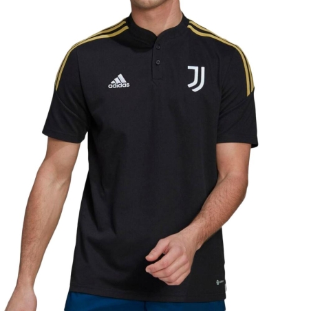 Juventus Turin Polo de foot Noir Homme Adidas 2022/23