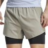 Short de Running Beige Homme Adidas 2in1 IB8933