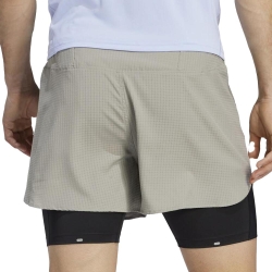 Short de Running Beige Homme Adidas 2in1 IB8933
