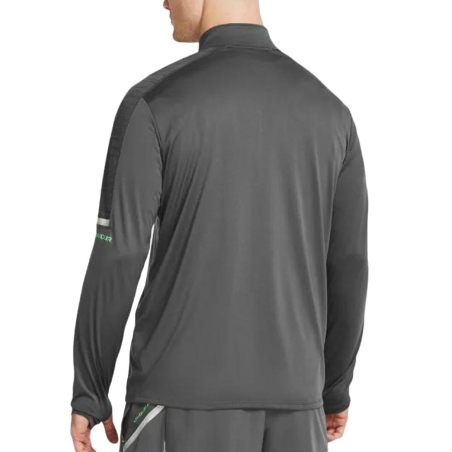 Sweat 1/4 gris/vert Homme Under Armour Core+ Tech