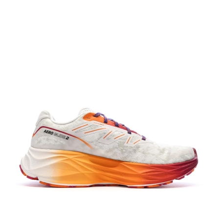 Chaussures de Running Blanc/Orange Homme Salomon Aero Glide 2