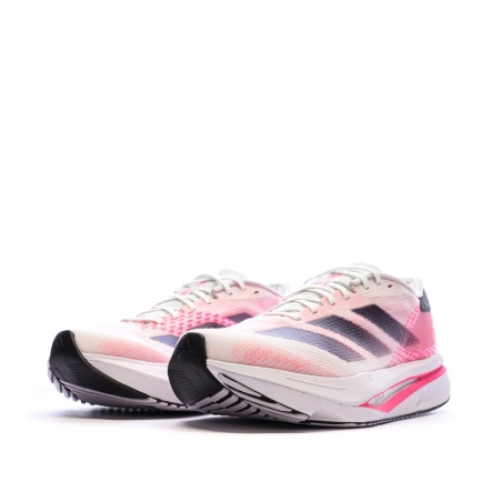 Chaussures de running Blanches/Roses Femme Adidas Adizero