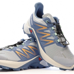 Chaussures de trail Bleu/Beige Femme Salomon Sagacross W