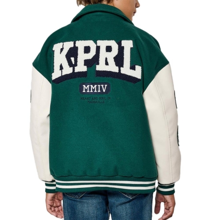 Veste Bomber Vert/Blanc Garçon Kaporal MEDDY