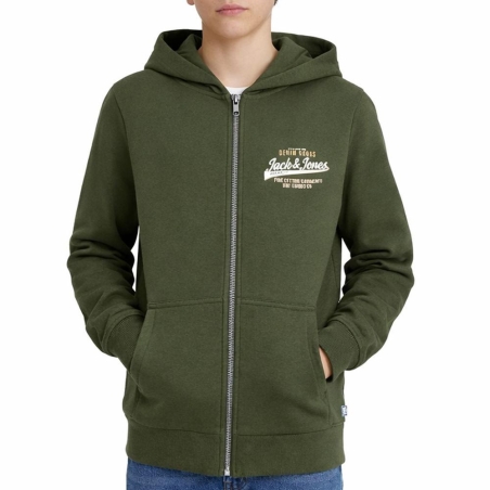 Sweat Zippe Vert Garçon Jack & Jones Jjelogo