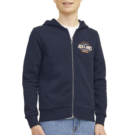 Sweat Zippe Marine Garçon Jack & Jones Jjelogo