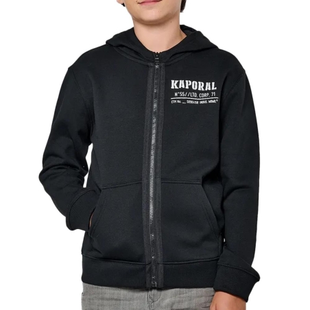 Sweat zippé Noir Garçon Kaporal MULL
