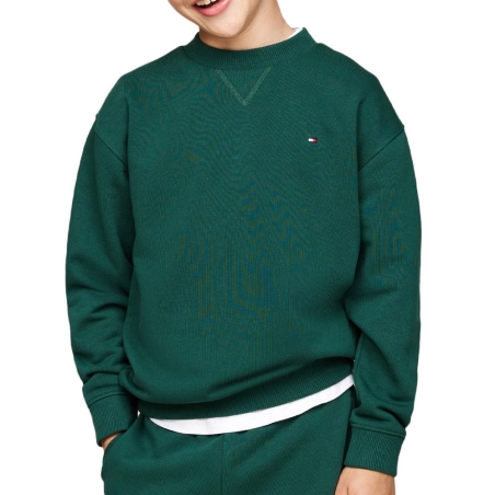 Sweat Vert Foncé Garçon Tommy Hilfiger Timeless