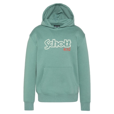 Sweat à Capuche Vert Garçon Schott Sidney