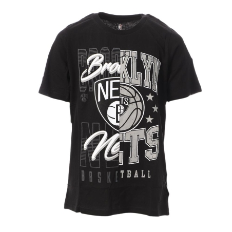 T-shirt Noir/Gris Garçon NBA Brooklyn Nets
