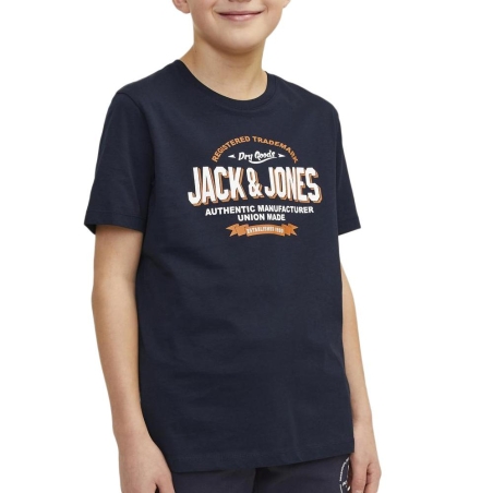 T-shirt Marine Garçon Jack & Jones Logo 12258876