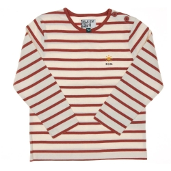 T-shirt Marinière Rose/Beige Enfant EOM Loris