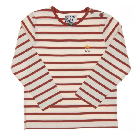 T-shirt Marinière Rose/Beige Enfant EOM Loris