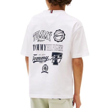 T-Shirt Blanc Garçon Tommy Hilfiger Varsity