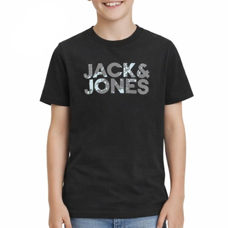T-shirts Noir Garçon Jack & Jones Corp Splash