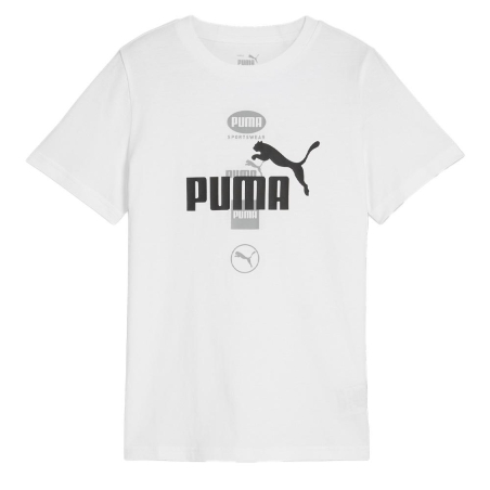 T-shirt Blanc Garçon Puma Power Graphic