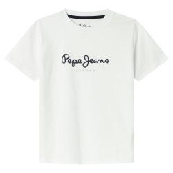 T-shirt Blanc Garçon Pepe Jeans New Art