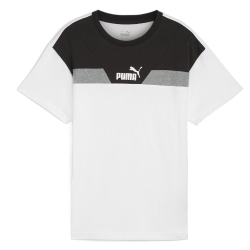 T-shirt Blanc/Noir/Gris Garçon Puma Power Colorblock