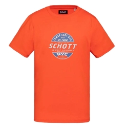 T-shirt Orange Garçon Schott USTOUR