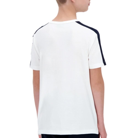 T-Shirt Blanc/Marine Garçon Le Coq Sportif Tri