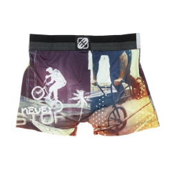 Boxer Noir/Violet à Imprimés Garçon Freegun NIN