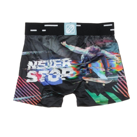 Boxer Noir/Gris à Imprimés Garçon Freegun SKA