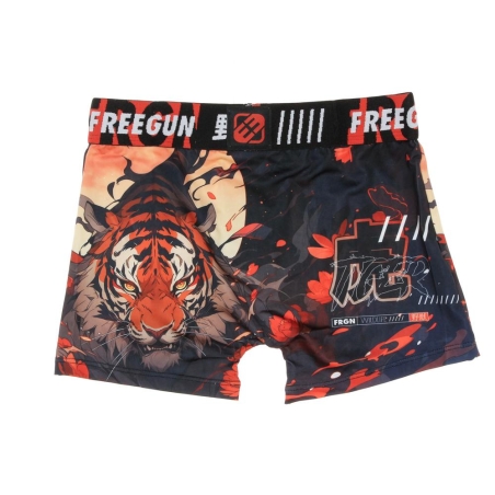 Boxer Noir/Orange à Imprimés Garçon Freegun TIG