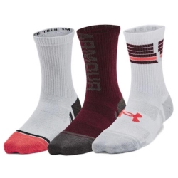 x3 Paires de Chaussettes Blanc/Gris/Rouge Under Armour 1379521