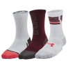x3 Paires de Chaussettes Blanc/Gris/Rouge Under Armour 1379521