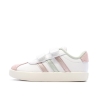 Baskets Blanches/Roses/Grises Fille Adidas Court 3.0