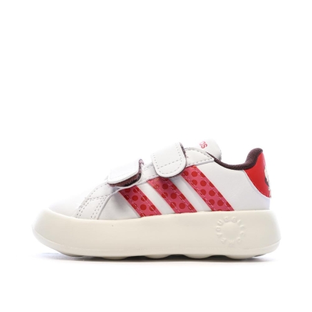 Baskets Blanches/Rouges Fille Adidas Grand Court Minnies