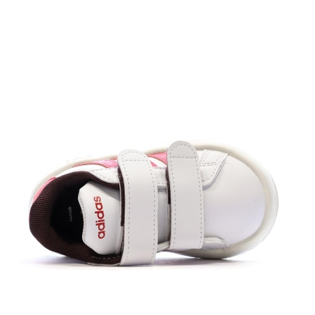 Baskets Blanches/Rouges Fille Adidas Grand Court Minnies