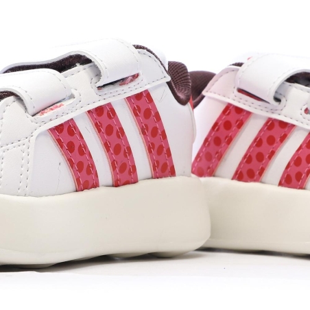 Baskets Blanches/Rouges Fille Adidas Grand Court Minnies