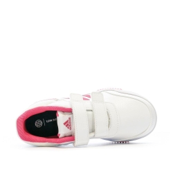 Baskets Blanches/Roses Fille Adidas Tensaur
