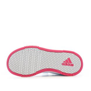 Baskets Blanches/Roses Fille Adidas Tensaur