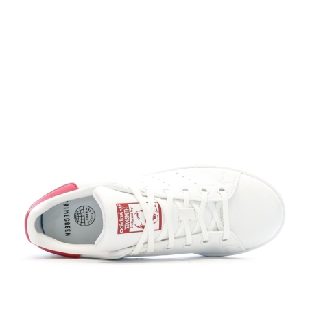 Baskets Blanches/Roses Fille Adidas Stan Smith J