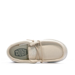 Chaussures Beige Fille Hey Dude Wally Youth Slub Canvas