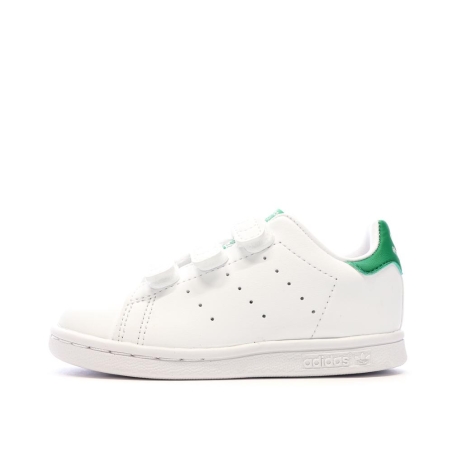 Baskets Blanches/Vertes Garçon/Fille Adidas Stan Smith