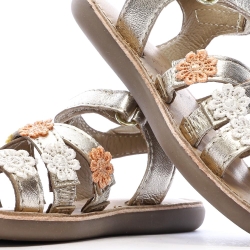 Sandales Doré à fleurs Fille Mod8 Mo Cloflore